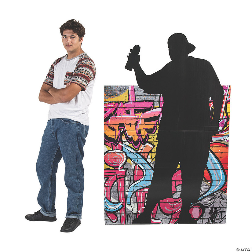 68" Male Graffiti Artist Silhouette Cardboard Cutout Stand-Up Image