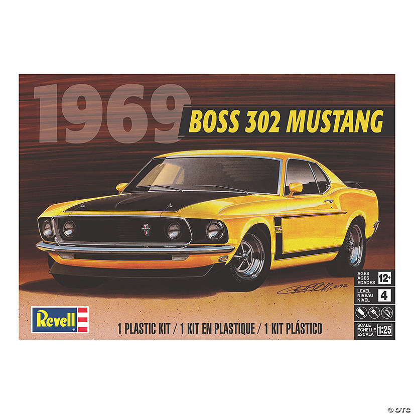 '69 Boss 302 Mustang Plastic Model Kit Image