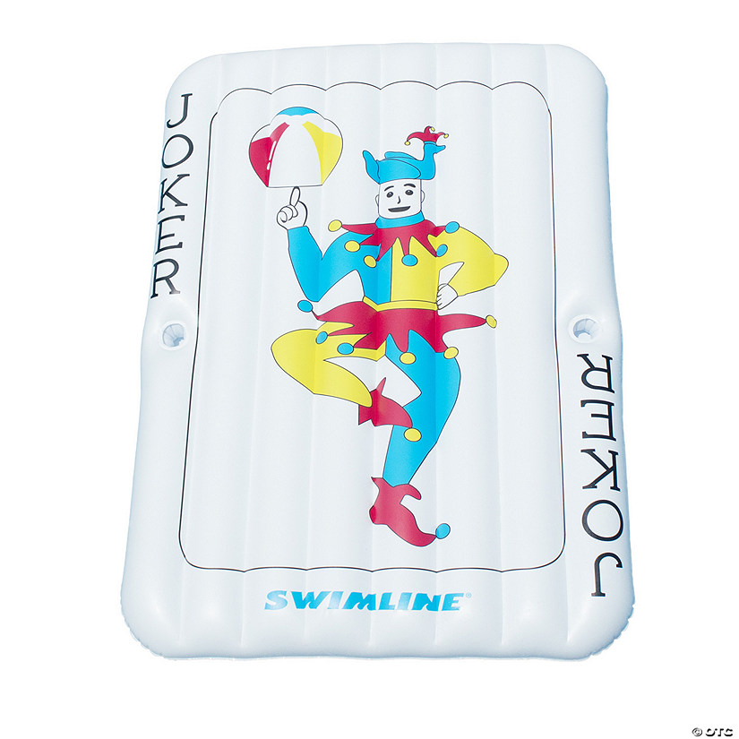 69" Inflatable White and Blue Joker Playing Card Pool Mattress Image