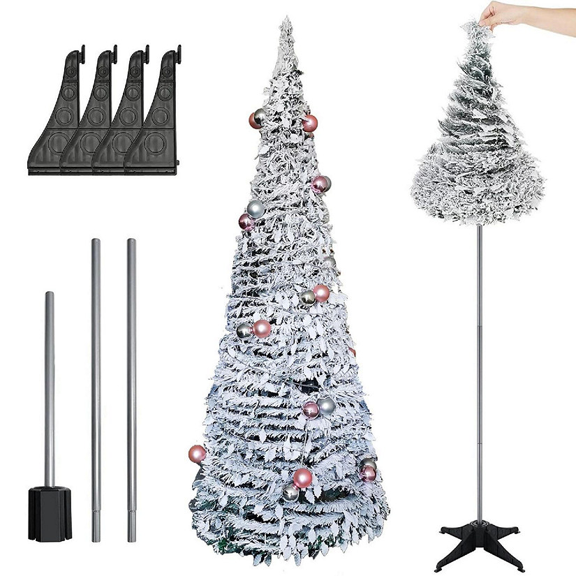 6FT Pre-Lit Flocked Tree Image