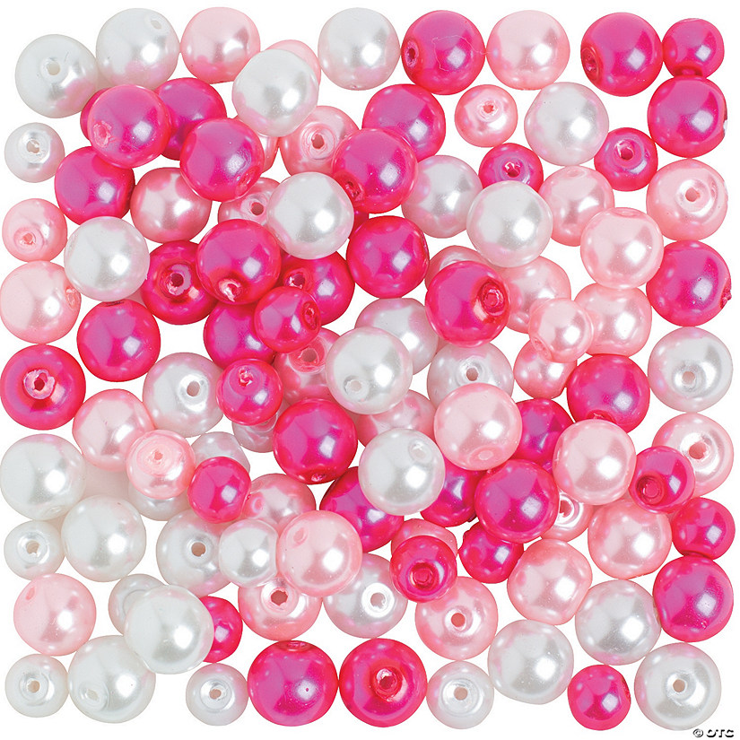 6mm - 8mm Pink & White Pearl Bead Assortment - 200 Pc. Image