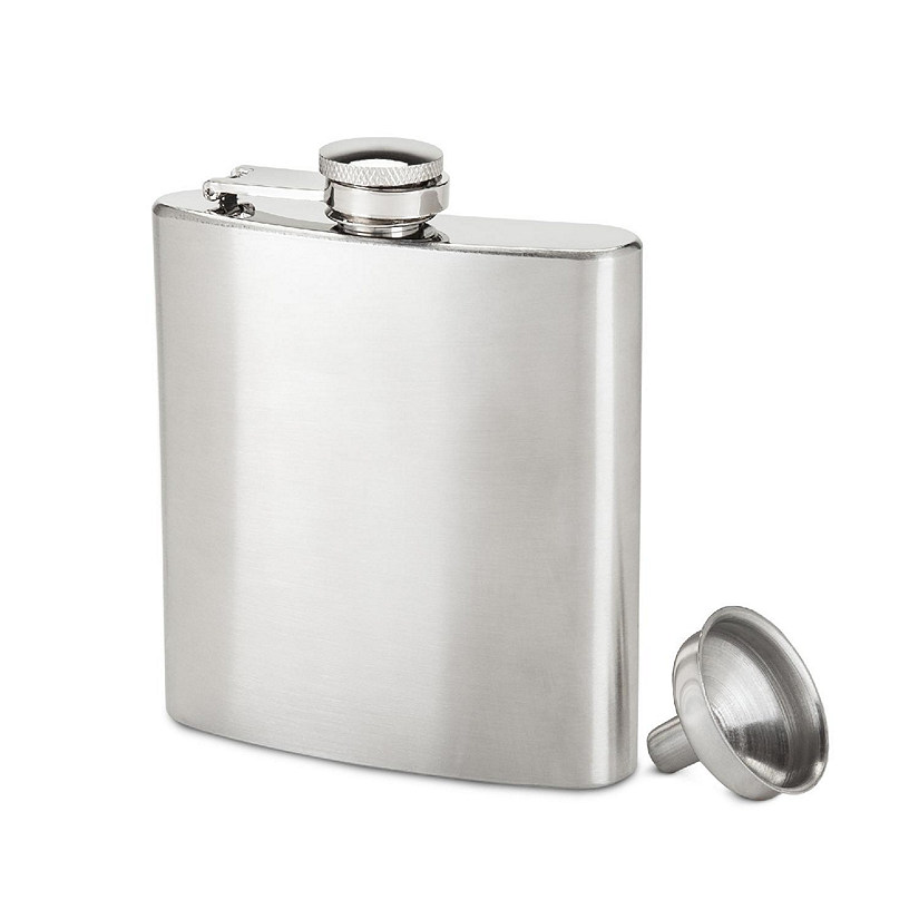 6oz Stainless Steel Flask  with Funnel Image