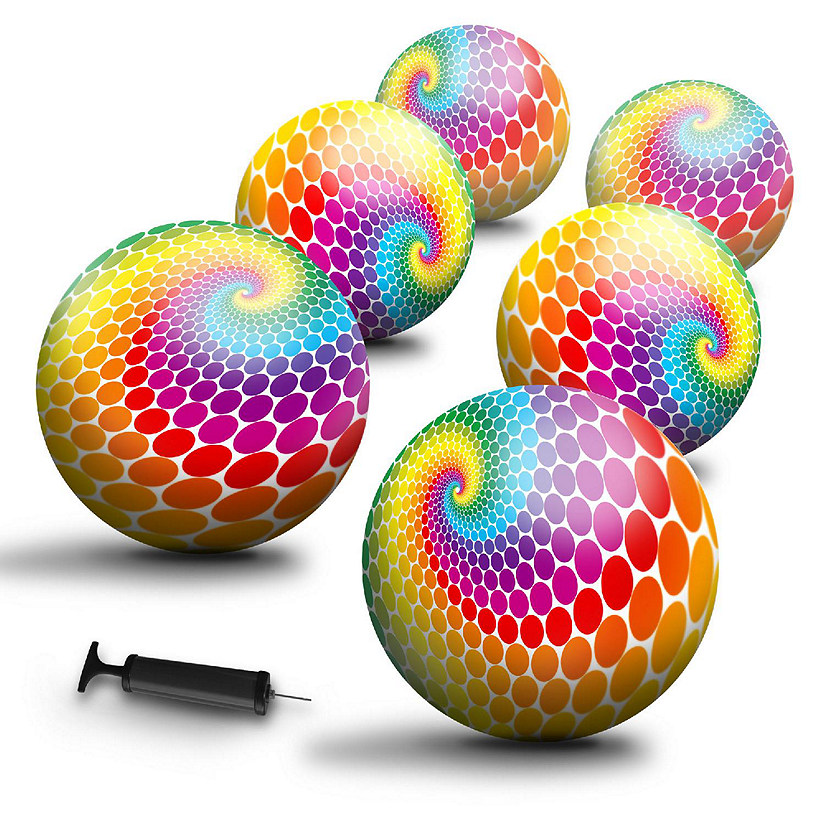 6pc 8.5'' Dotted Balls w/pump &amp; 2 pins Image