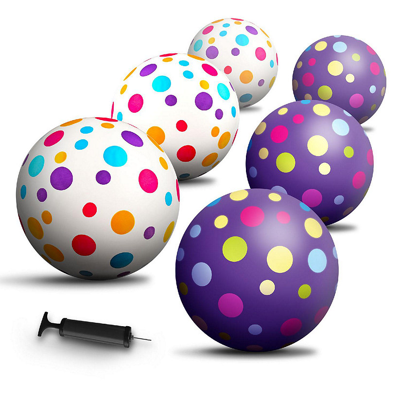 6pc 8.5'' Dotted Balls w/pump &amp; 2 pins Image