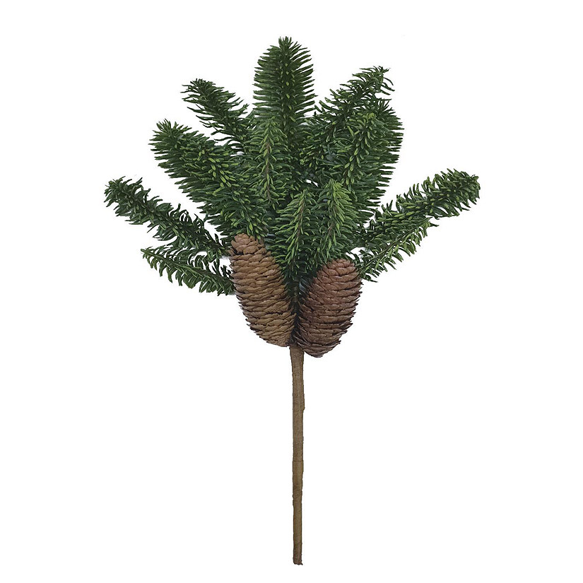 6PC Artificial 18" Soft Pine Cone Bush &amp;#8211; Rustic Greenery Image