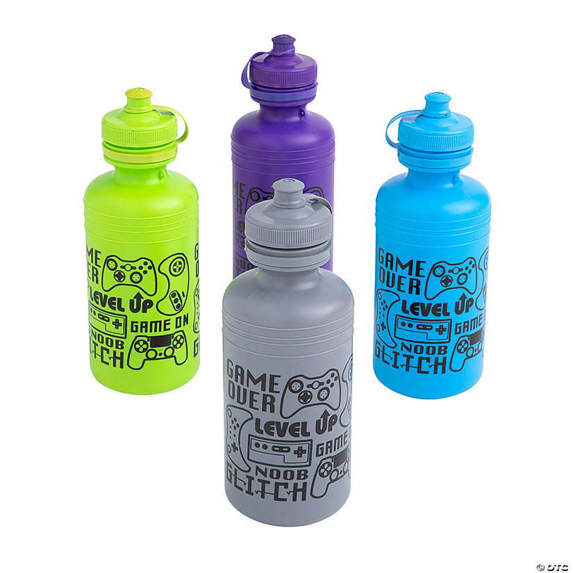 7 1/2" 16 oz. Gamer BPA-Free Reusable Plastic Water Bottles - 12 Ct. Image