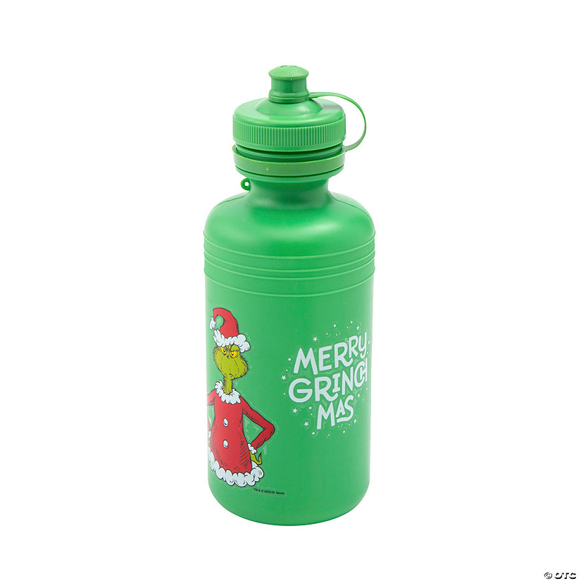 7 1/2" 18 oz. Dr. Seuss&#8482; The Grinch Reusable BPA-Free Plastic Water Bottles - 12 Pc. Image