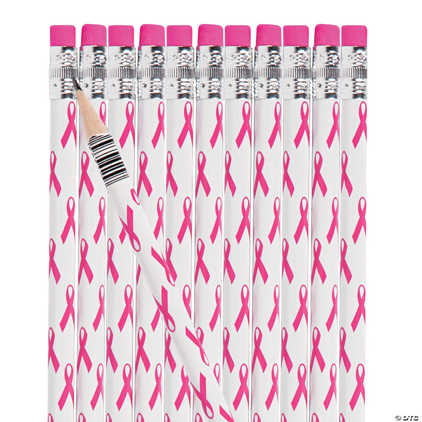 7 1/2" Breast Cancer Awareness Wood Pencils - 24 Pc. Image