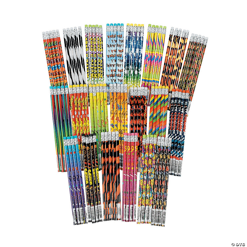 7 1/2" Bulk 100 Pc. Deluxe Everyday Fun Wrapped Wood Pencil Assortment Image