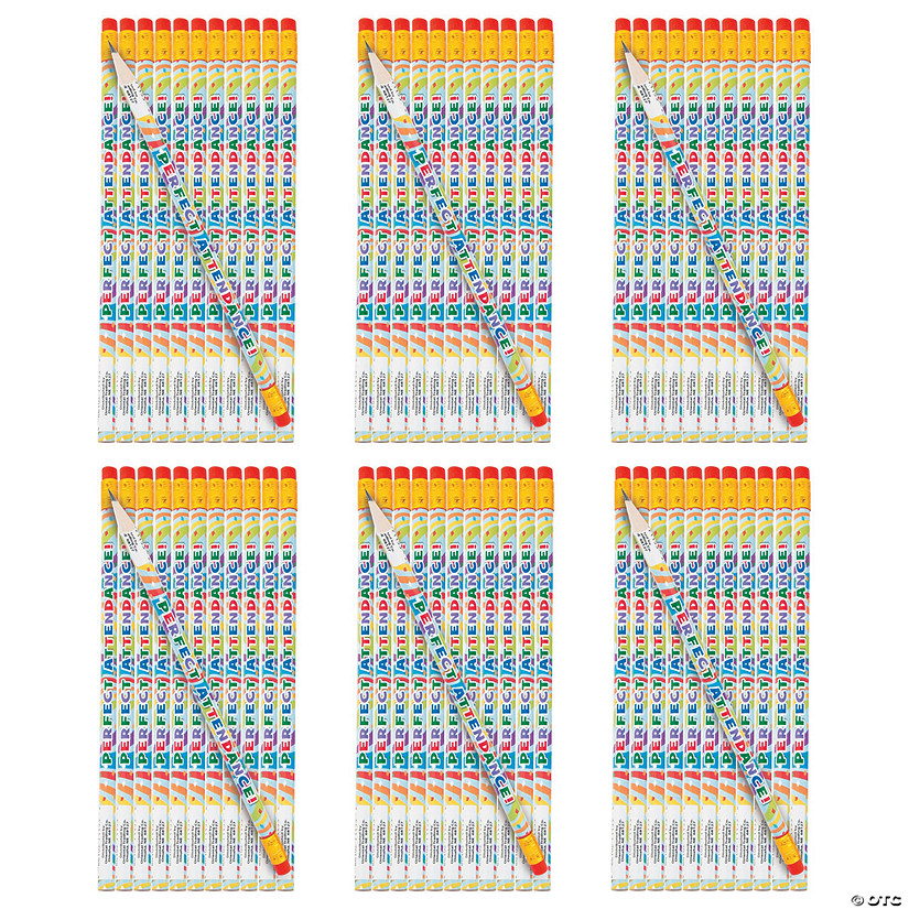 7 1/2" Bulk 144 Pc. Perfect Attendance Multicolor Wood Pencils Image