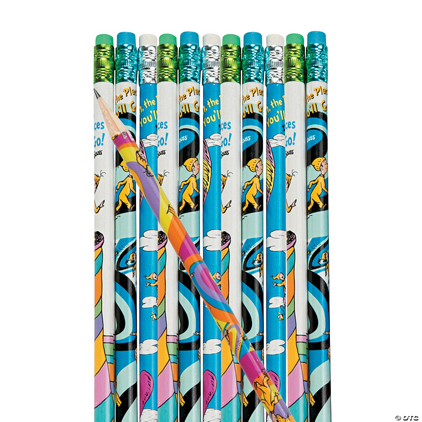 7 1/2" Bulk 72 Pc. Dr. Seuss&#8482; Oh, the Places You'll Go Wood Pencils Image