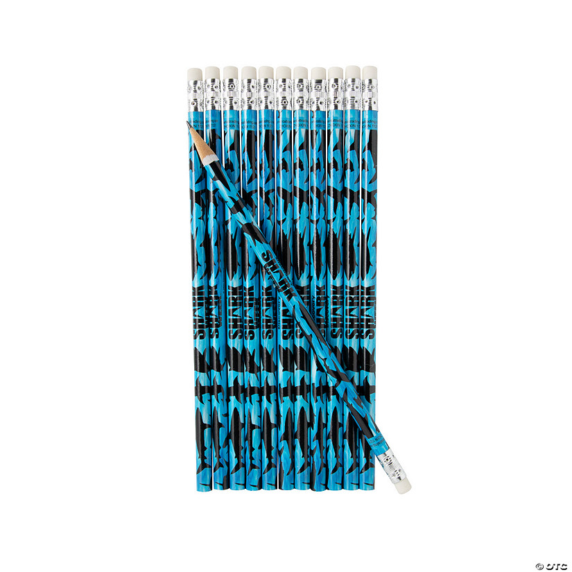 7 1/2" Discovery Shark Week&#8482; Blue & Black Wood Pencils - 24 Pc. Image