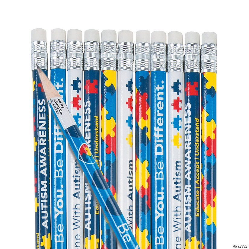 7 1/2" Multicolor Autism Awareness Wood Pencils - 24 Pc. Image