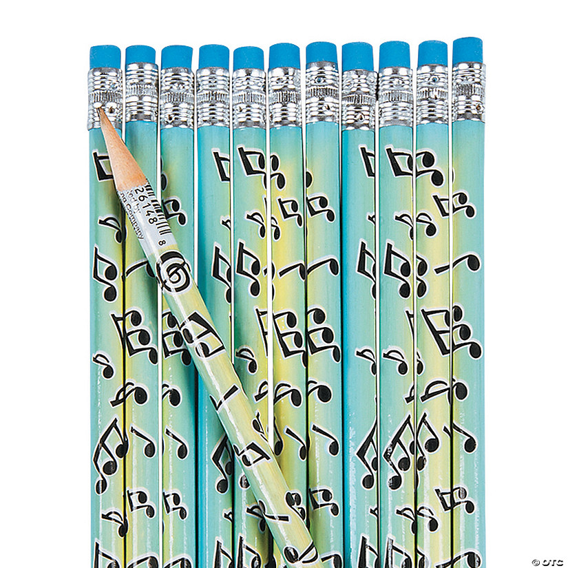 7 1/2" Musical Notes Multicolor Wood Pencils - 24 Pc. Image