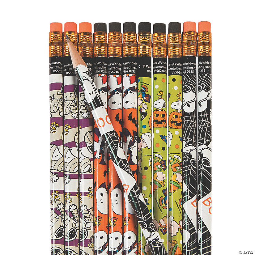 7 1/2" Peanuts&#174; Halloween Snoopy Wood Pencil Assortment - 24 Pc. Image