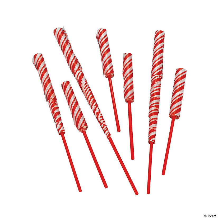 7 1/2" Peppermint Stick Pattern Paper Chinese YoYos - 12 Pc. Image