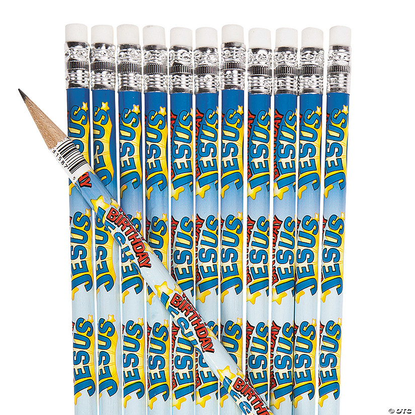 7 1/2" Religious Happy Birthday Jesus Wood Pencils - 24 Pc. Image