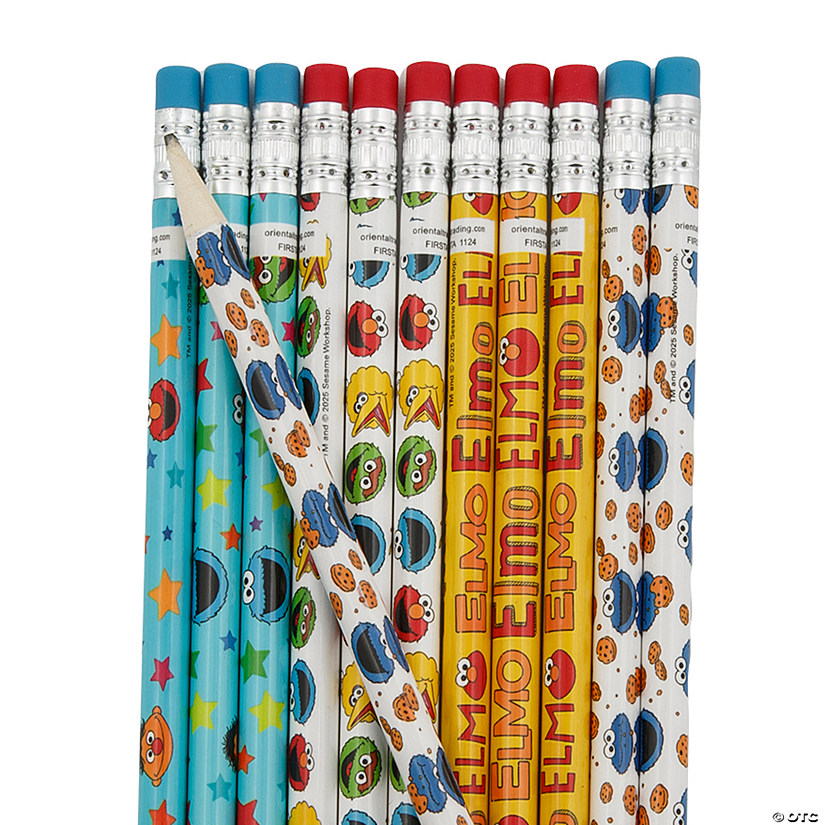 7 1/2&quot; Sesame Street&lt;sup&gt;&amp;#174;&lt;/sup&gt; Character Wood Pencils Assortment - 24 Pc. Image
