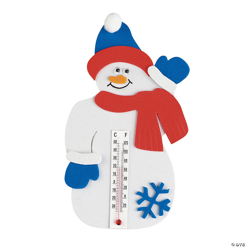 7 1/2" Snowman Winter Thermometer Craft Kit - Makes 12 Image