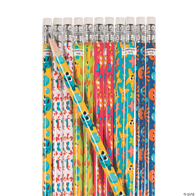 7 1/2" Under the Sea Animal Multicolor Wood Pencils - 24 Pc. Image