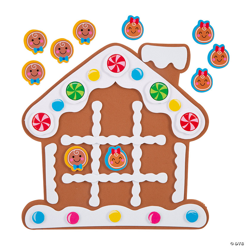 7 1/2" x 7 1/2" Christmas Gingerbread Tic-Tac-Toe Game Craft Kit - Makes 12 Image