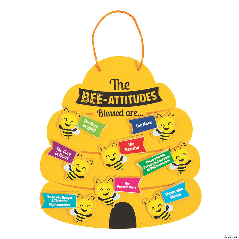 7 1/2&quot; x 8&quot; Bee-Attitude Sign Foam Craft Kit - Makes 12 Image