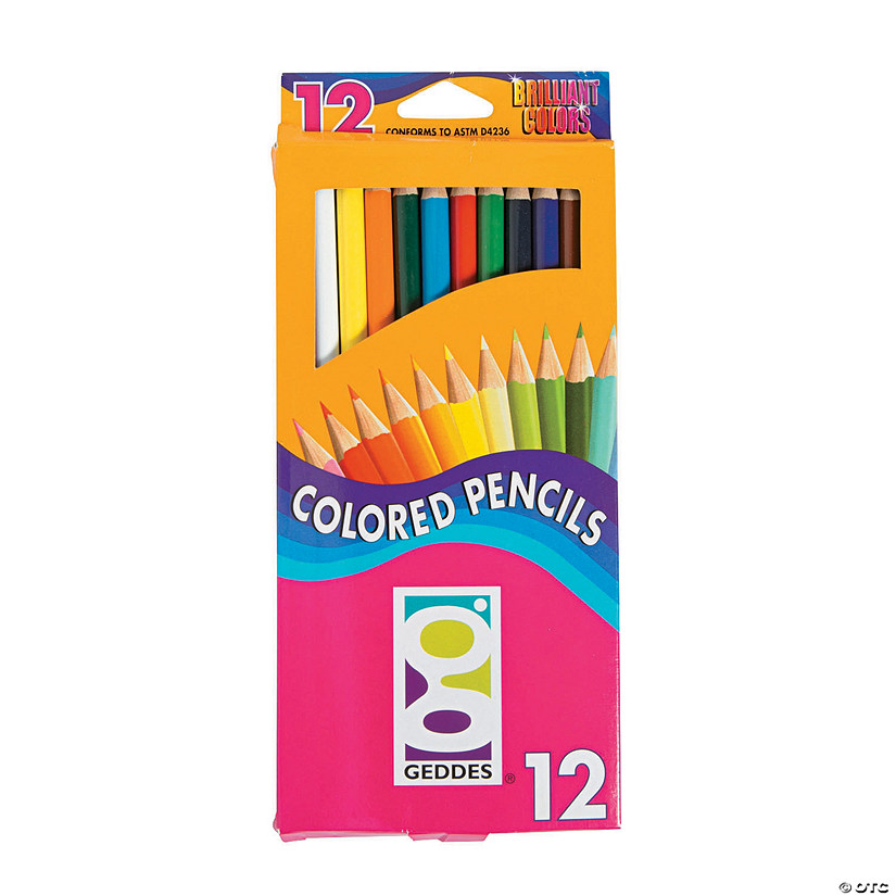 7" 12-Color Geddes&#174; Brilliant Wood Colored Sharpened Pencils Image