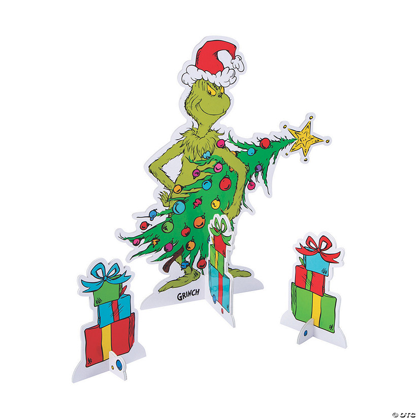 7 3/4" - 19 1/2" Dr. Seuss&#8482; The Grinch Foam Centerpiece Set - 3 Pc. Image