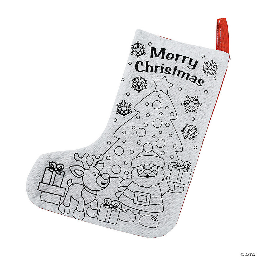 7 3/4" x 9 3/4" Bulk 144 Pc. Color Your Own Polyester Christmas Stockings Image