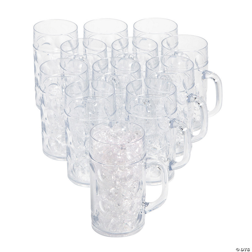 7" 30 oz. Bulk Clear Plastic Mugs - 30 Ct. Image