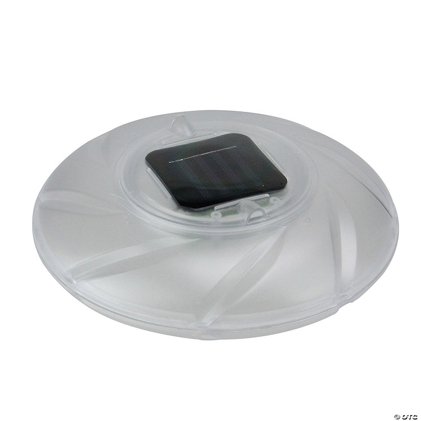 7.5" Clear Color Changing Solar Powered Floating Disc Pool Light Image