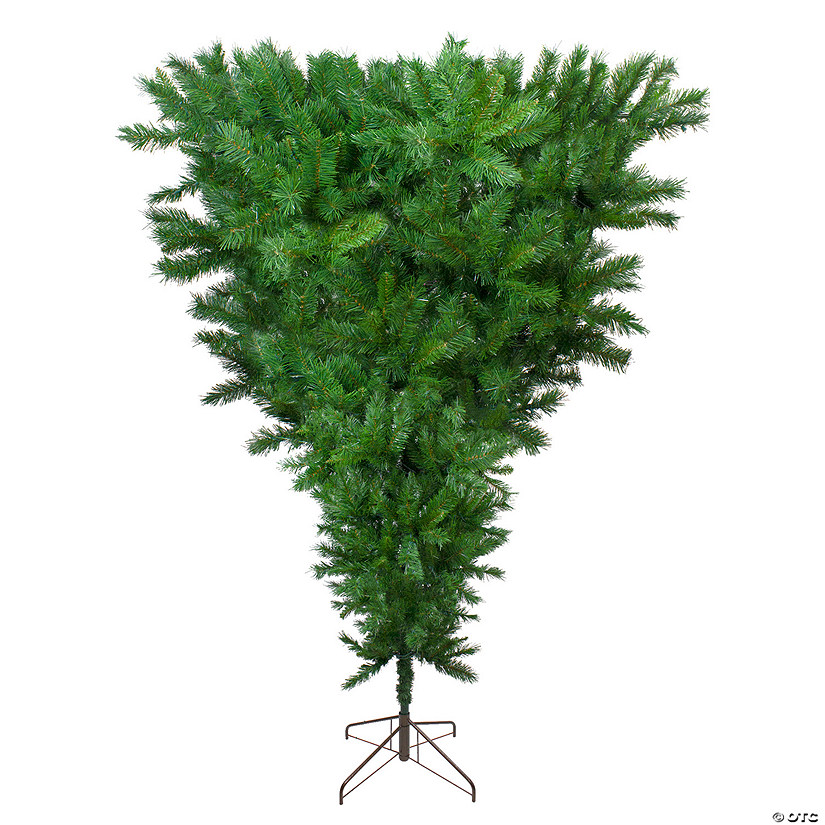 7.5' Green Sugar Pine Artificial Upside Down Christmas Tree - Unlit Image