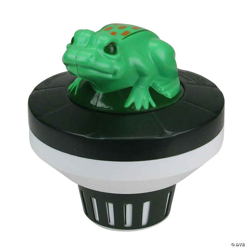 7.5-Inch Green and Black Frog Floating Swimming Pool Chlorine Dispenser Image
