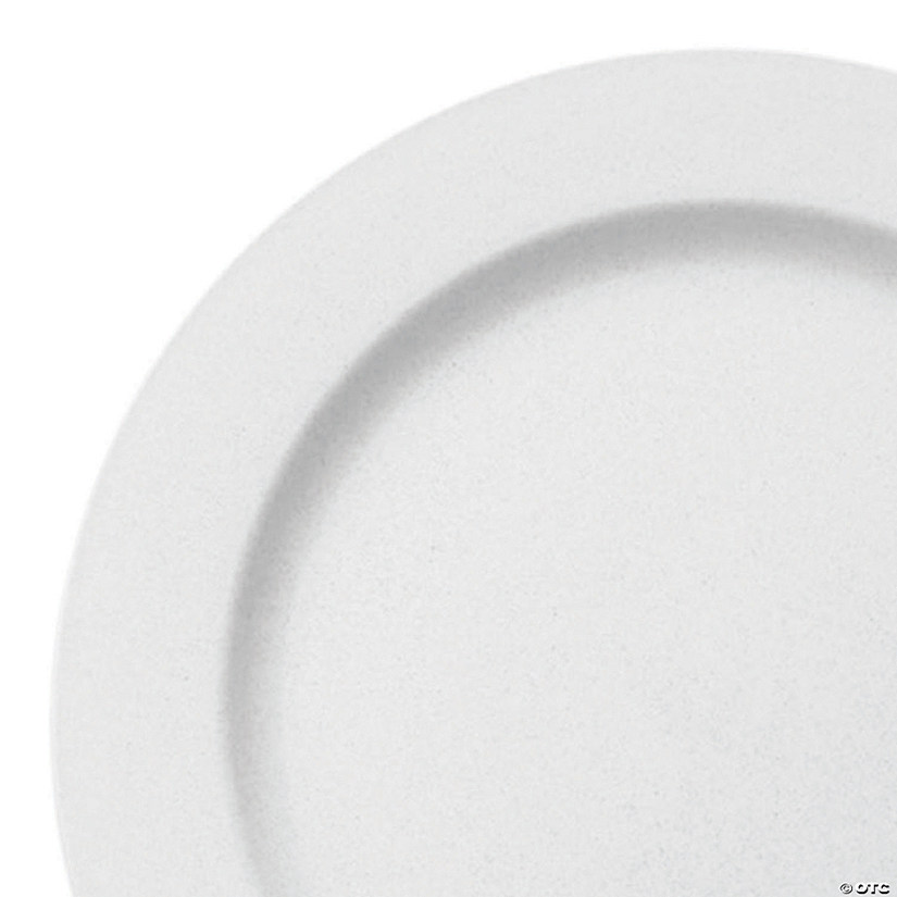 7.5" Matte Milk White Round Disposable Plastic Appetizer/Salad Plates (120 Plates) Image