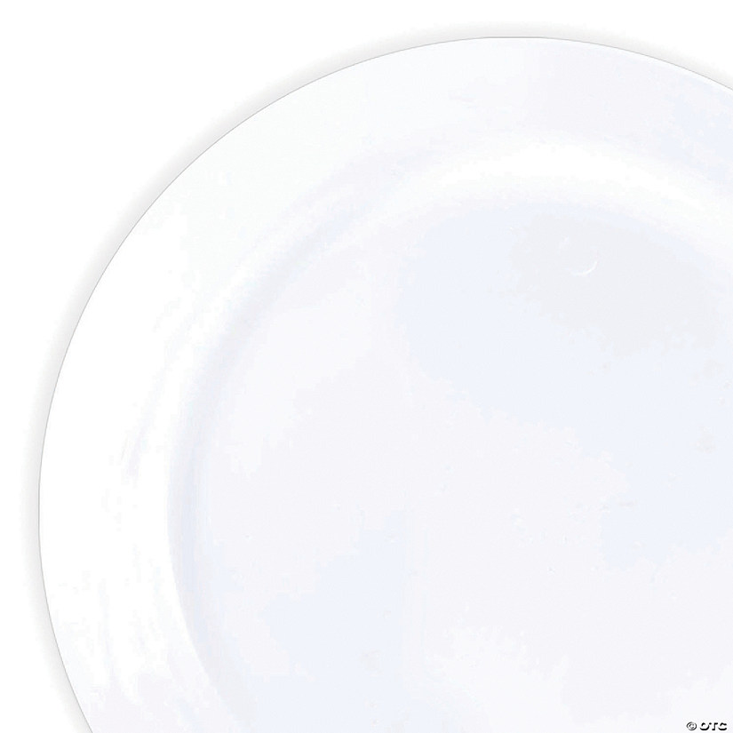 7.5" Solid White Economy Round Disposable Plastic Appetizer/Salad Plates (120 Plates) Image