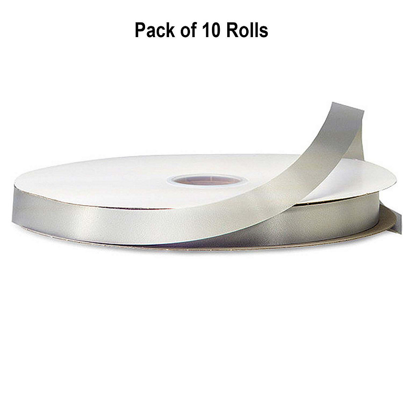 7/8"x100 yard Silver Polyester Satin Gift Ribbon Image