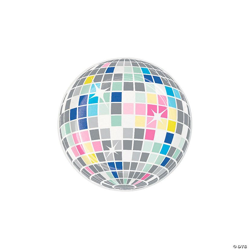 7" Birthday Beats Disco Ball Disposable Paper Dessert Plates &#8211; 8 Ct. Image