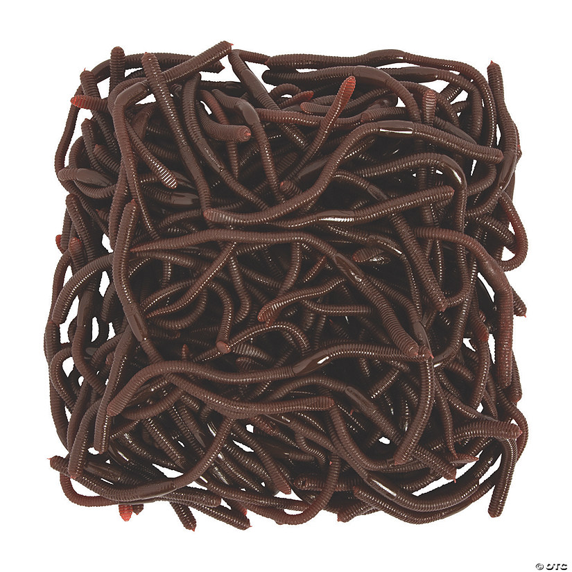 7&#8221; Bulk 144 Pc. Realistic Textured Brown Rubber Earthworms Image