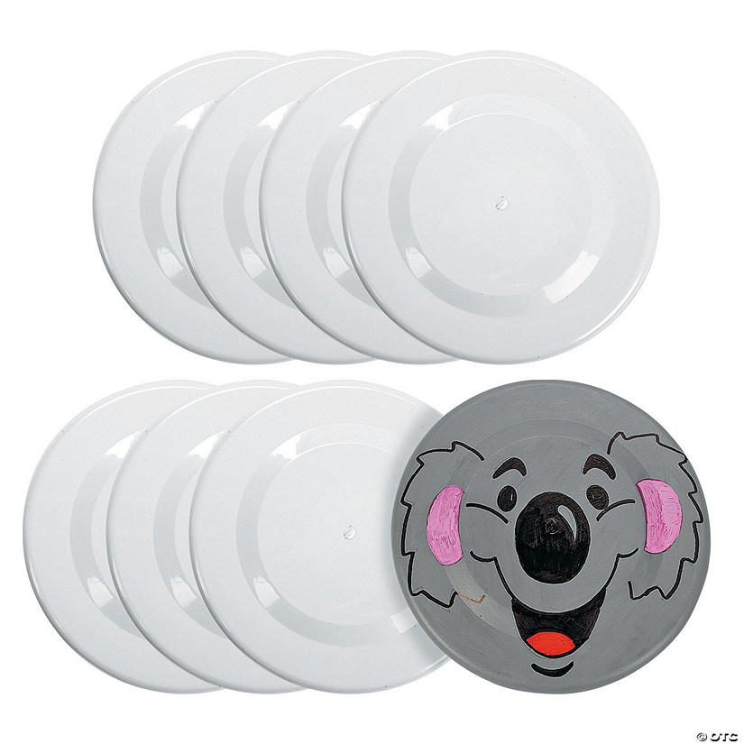 7" Bulk 96 Pc. DIY White Round Plastic Flying Discs Oriental Trading
