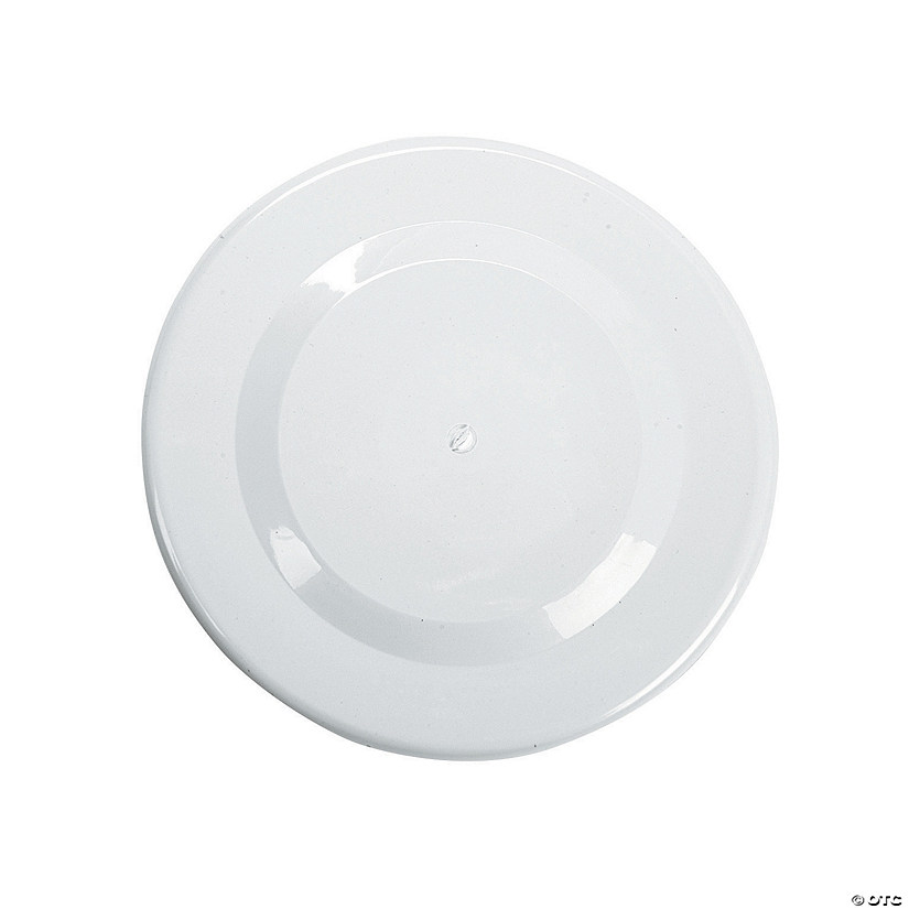 7" DIY Paintable White Plastic Flying Discs - 24 Pc. Image