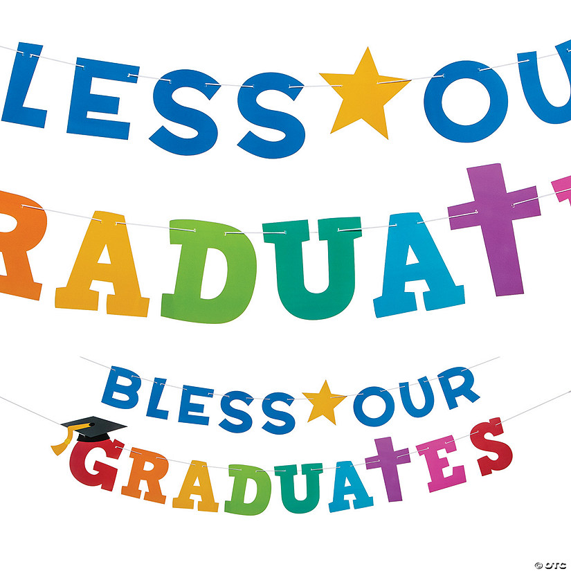 7 Ft. - 9 Ft. Religious Bless Our Graduates Ready-to-Hang Cardstock Banners - 2 Pc. Image