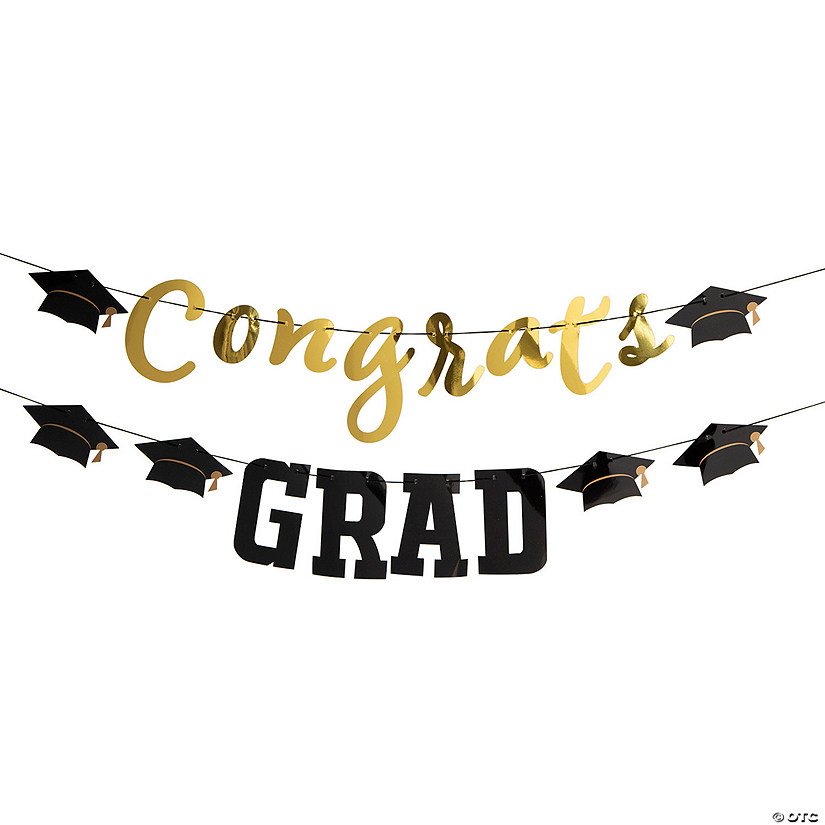 7 Ft. Congrats Grad Ready-to-Hang Graduation Party Cardstock Garland Image