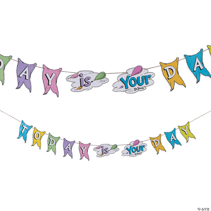 7 Ft. Dr. Seuss&#8482; Oh, the Places You&#8217;ll Go Ready-to-Hang Cardstock Pennant Garland Image