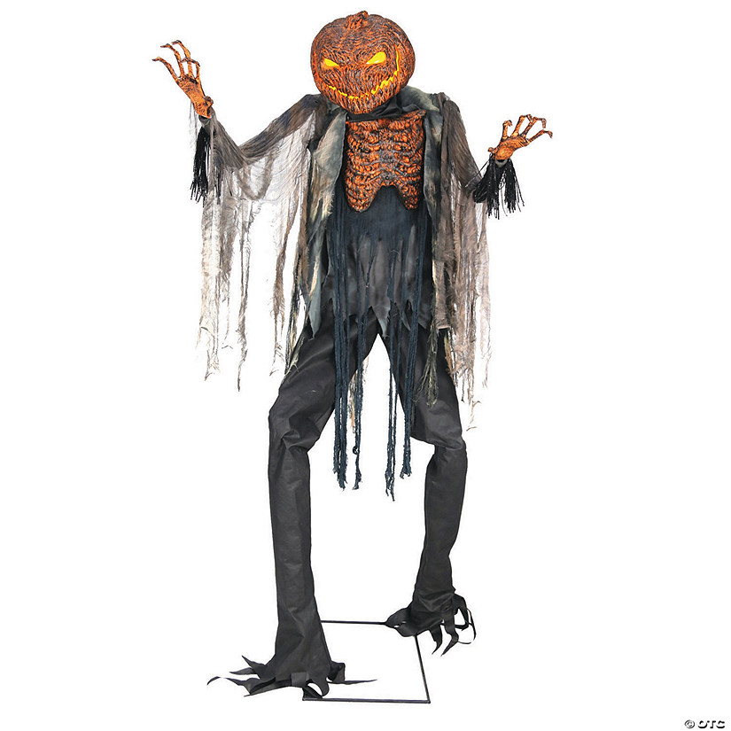 7 Ft. Scorched Scarecrow Animated Prop Standing Halloween Decoration Image