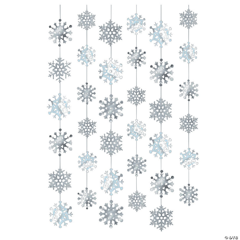 7 Ft. Snowflake Hanging Decorations - 6 Pc. Image