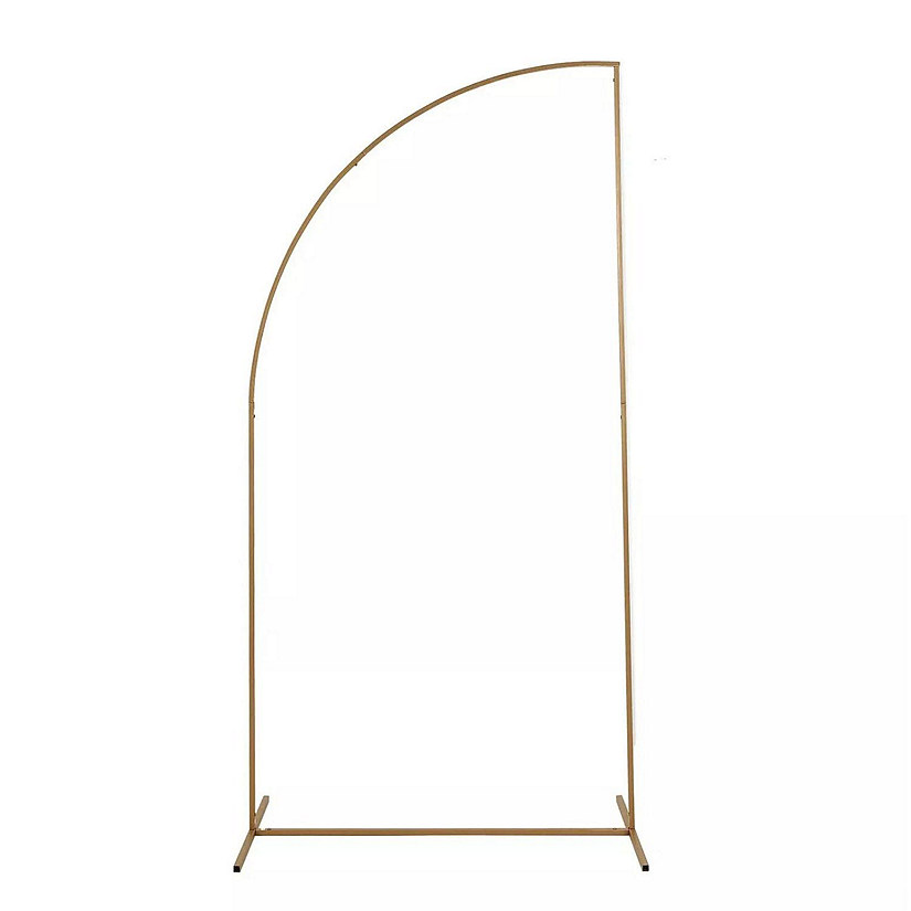7 ft Gold Metal Floral Display Frame Half Moon Image