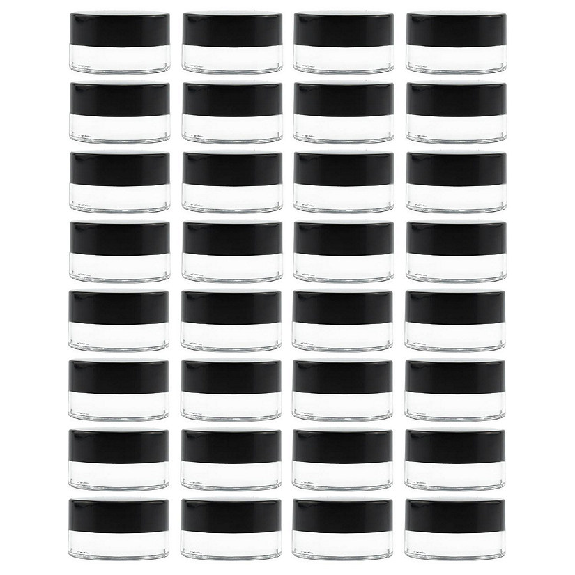 7-Milliliter Glass Lip Balm Jars (24-Pack).25-Ounce Thick-Walled Containers (7ml Clear with Black Metal Lids) Image