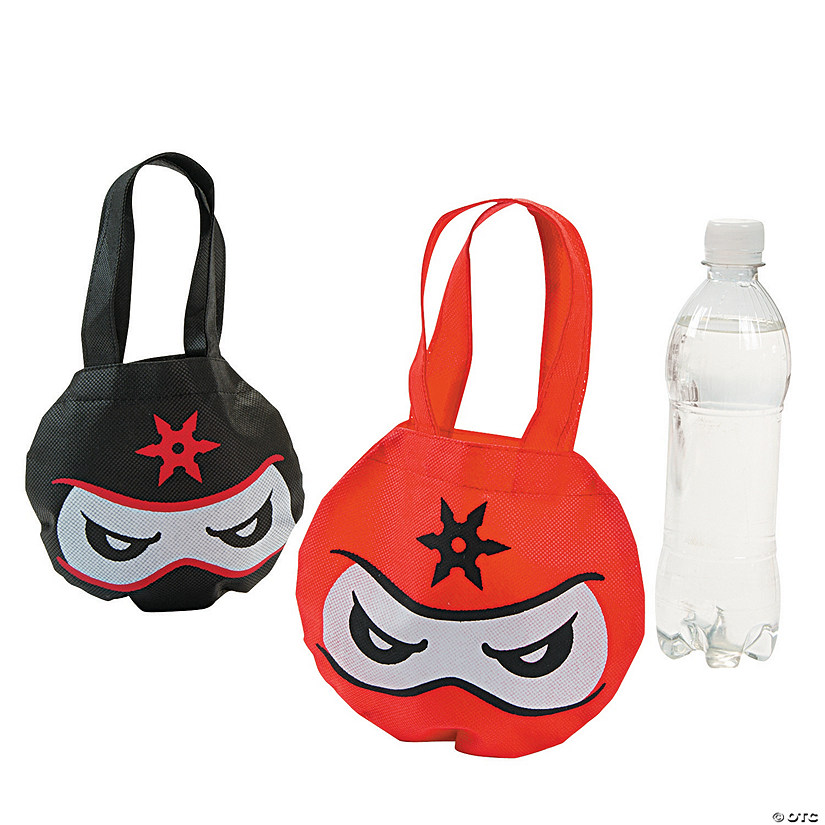 7" Mini Ninja Nonwoven Tote Bags - 12 Pc. Image