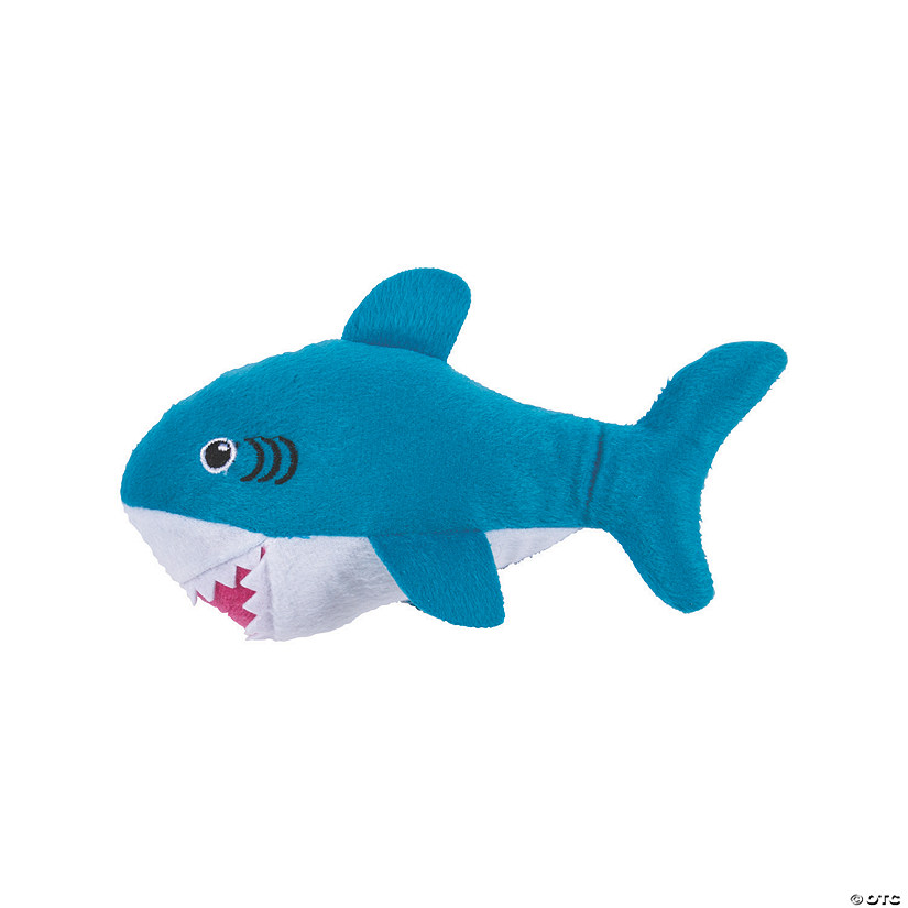7" Ocean Blue Stuffed Sharks - 12 Pc. Image