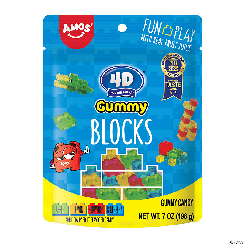 7 oz. Amos<sup>&amp;#174;</sup> 4D Fruit-Flavored Gummy Candy Pack Image